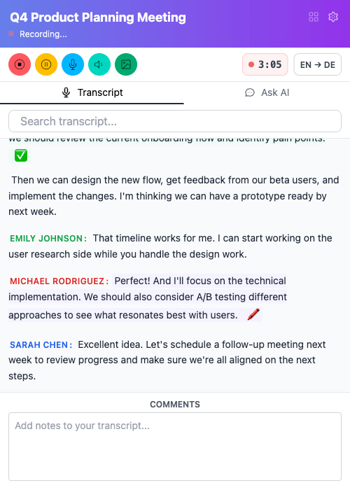 Call Copilot - Live Transcription